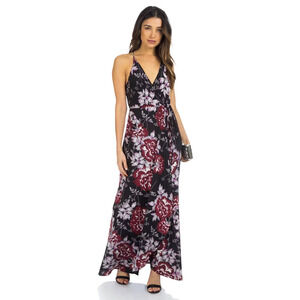New Yumi Kim Silk Rose Ella Floral Rush Hour Maxi Dress Medium